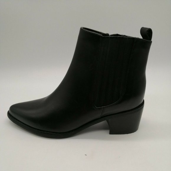 Aqua College Womens Karlie Ankle Bootie Block Heel Side‎ Zip Black Sz 6 M - Picture 1 of 10